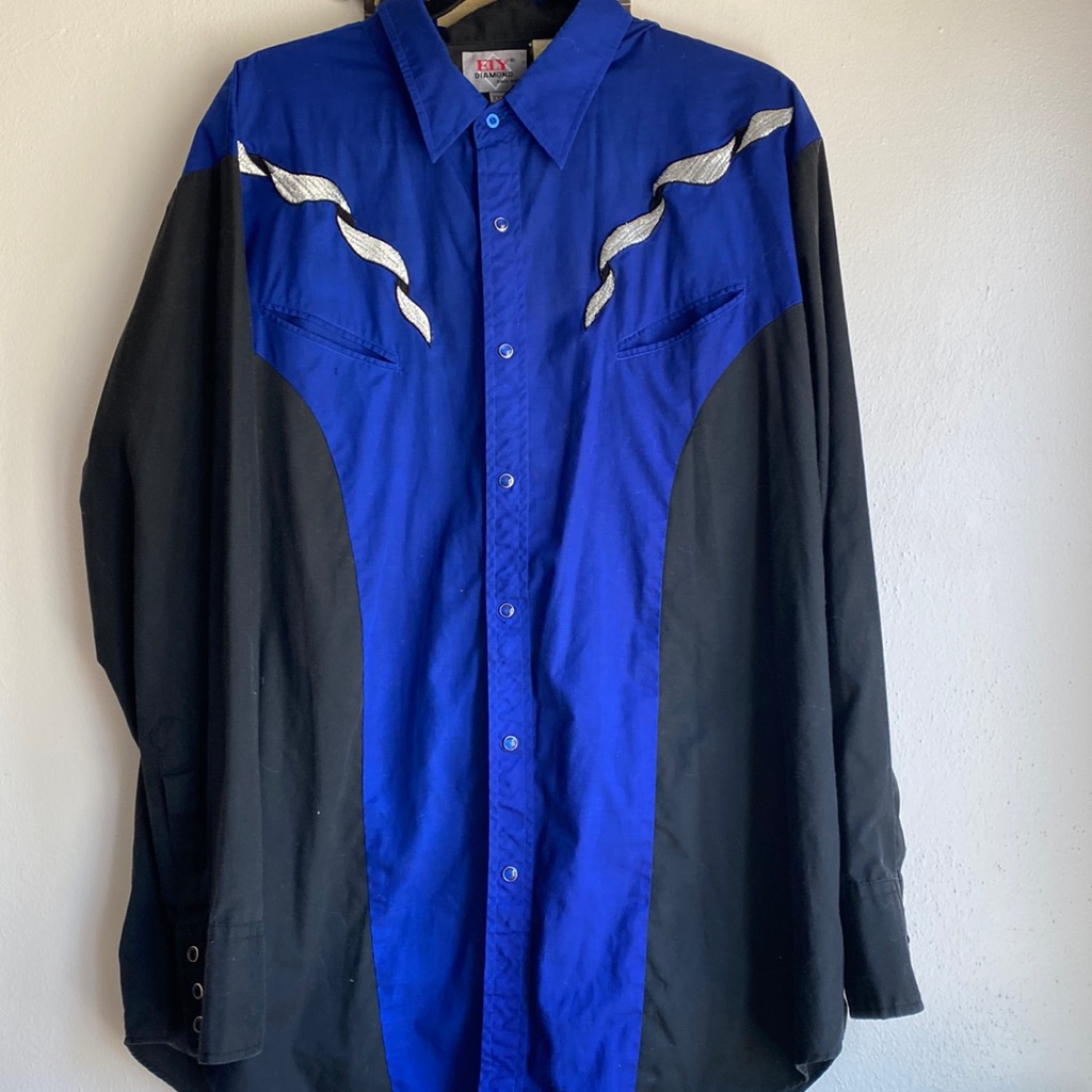 Vintage Ely Diamond Snap Down Western Shirt